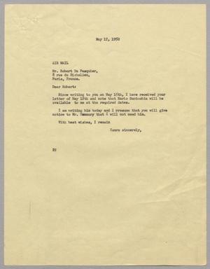 [Letter from Daniel W. Kempner to Mr. Robert Du Pasquier, May 17, 1950]