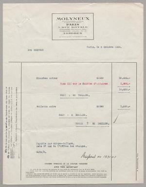 [Invoice for Items Purchased by Mrs. Kempner, October 1950]