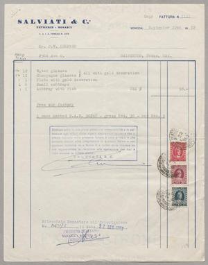 [Invoice for Items Bought From Salviati & Co., September 1952]