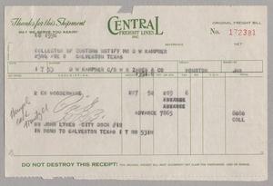 [Invoice for Balance Due to Central Freight Lines, Inc., January 1953]