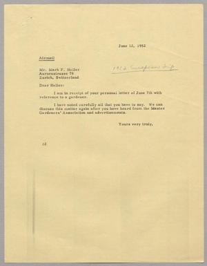 [Letter from Daniel Webster Kempner to Mark F. Heller, June 12, 1952]