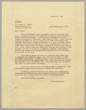 [Letter from D. W. Kempner to Mark F. Heller, March 24, 1952]