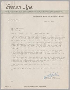 [Letter from Jean E. Vesco to D. W. Kempner, June 13, 1952]