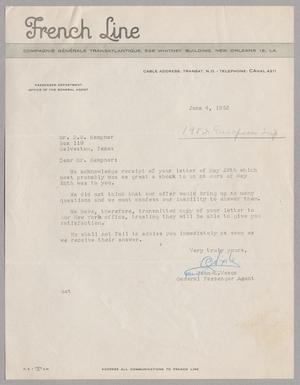 [Letter from Jean E. Vesco to D. W. Kempner, June 4, 1952]