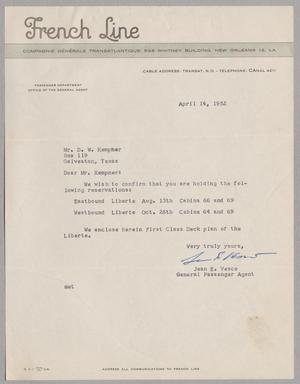 [Letter from Jean E. Vesco to D. W. Kempner, April 14, 1952]