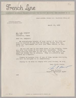 [Letter from Jean E. Vesco to D. W. Kempner, March 13, 1952]