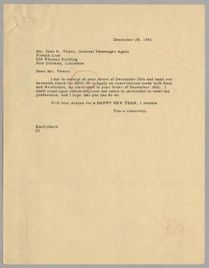 [Letter from D. W. Kempner to Jean E. Vesco, December 29, 1951]