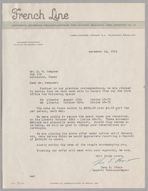 [Letter from Jean E. Vesco to D. W. Kempner, December 18, 1951]