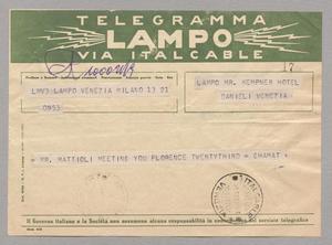 [Telegram to H. Kempner, September 1953]