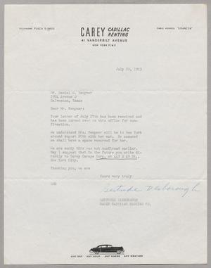 [Letter from Carey Cadillac Renting to D. W. Kempner, July 29, 1953]