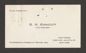 [Business Card for G. H. Kinnicutt]