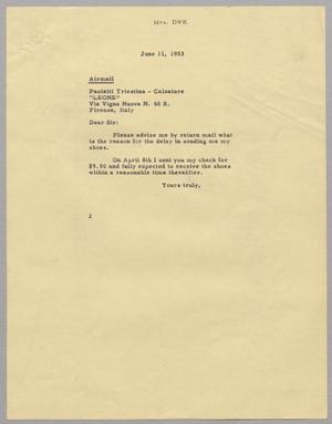 [Letter from Jeane Kempner to Paoletti Triestine - Calzature, June 11, 1953]
