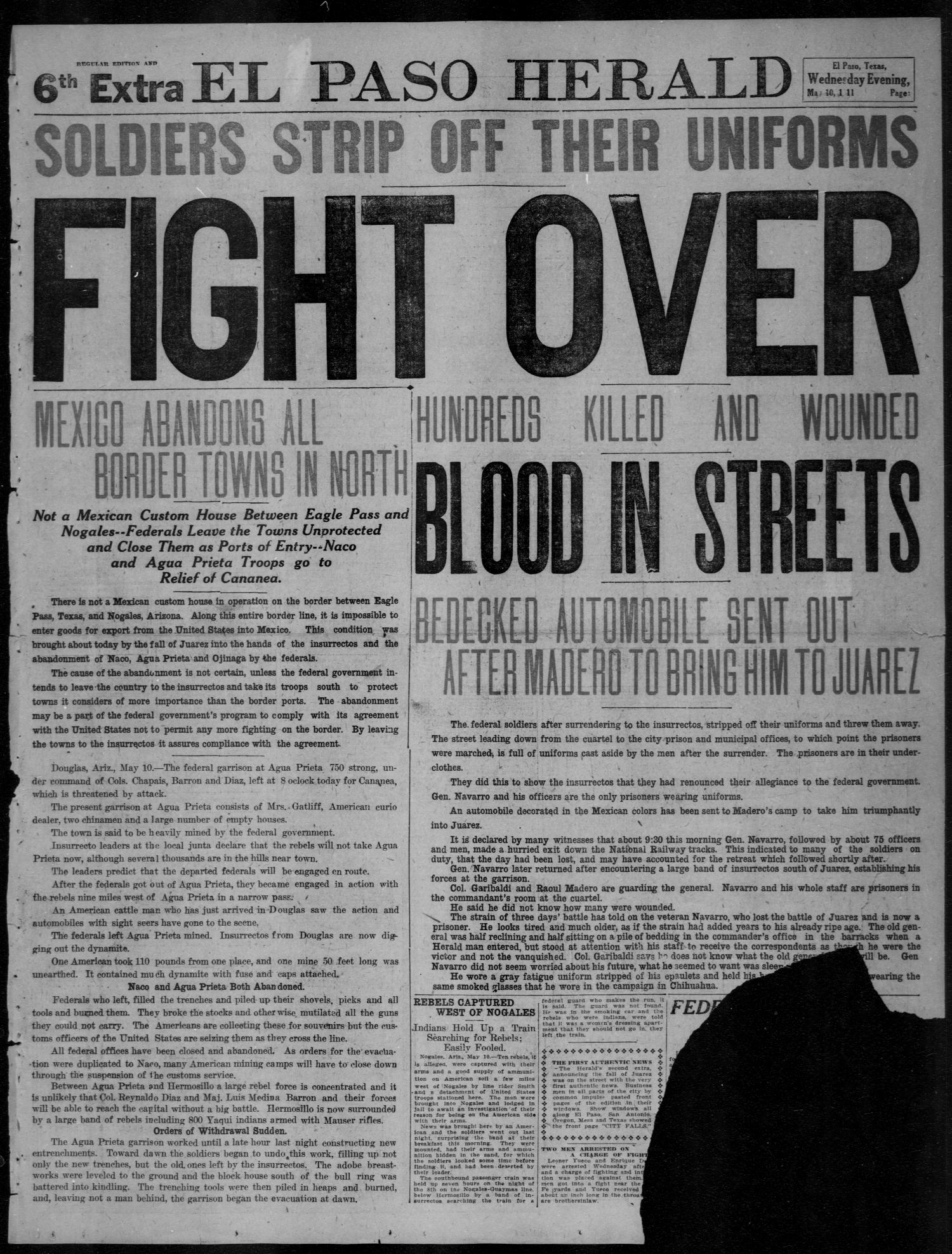 El Paso Herald (El Paso, Tex.), Ed. 6, Wednesday, May 10, 1911
                                                
                                                    [Sequence #]: 1 of 8
                                                
