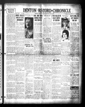 Denton Record-Chronicle (Denton, Tex.), Vol. 29, No. 225, Ed. 1 Saturday, May 3, 1930