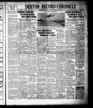 Denton Record-Chronicle (Denton, Tex.), Vol. 38, No. 169, Ed. 1 Tuesday, February 28, 1939
