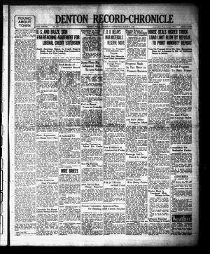 Primary view of object titled 'Denton Record-Chronicle (Denton, Tex.), Vol. 38, No. 177, Ed. 1 Thursday, March 9, 1939'.