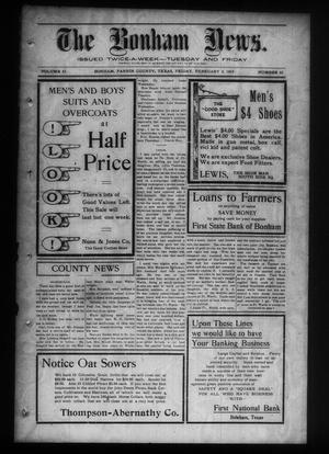 The Bonham News. (Bonham, Tex.), Vol. 43, No. 82, Ed. 1 Friday, February 5, 1909