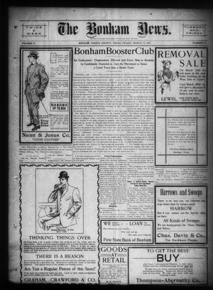 Primary view of object titled 'The Bonham News. (Bonham, Tex.), Vol. 43, No. 94, Ed. 1 Friday, March 19, 1909'.