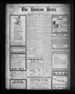 Primary view of object titled 'The Bonham News. (Bonham, Tex.), Vol. 44, No. 47, Ed. 1 Tuesday, October 5, 1909'.