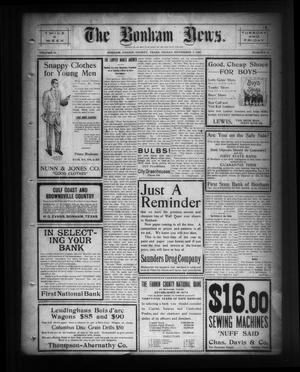 The Bonham News. (Bonham, Tex.), Vol. 44, No. 56, Ed. 1 Friday, November 5, 1909