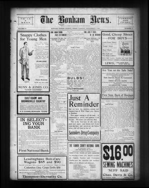 Primary view of object titled 'The Bonham News. (Bonham, Tex.), Vol. 44, No. 57, Ed. 1 Tuesday, November 9, 1909'.