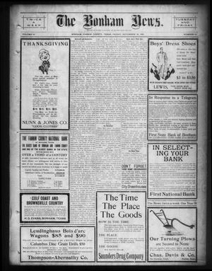 The Bonham News. (Bonham, Tex.), Vol. 44, No. 62, Ed. 1 Friday, November 26, 1909