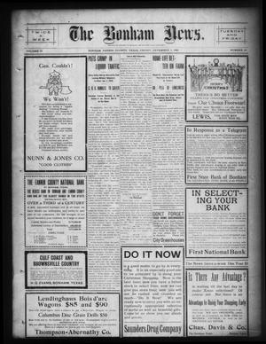 Primary view of object titled 'The Bonham News. (Bonham, Tex.), Vol. 44, No. 64, Ed. 1 Friday, December 3, 1909'.