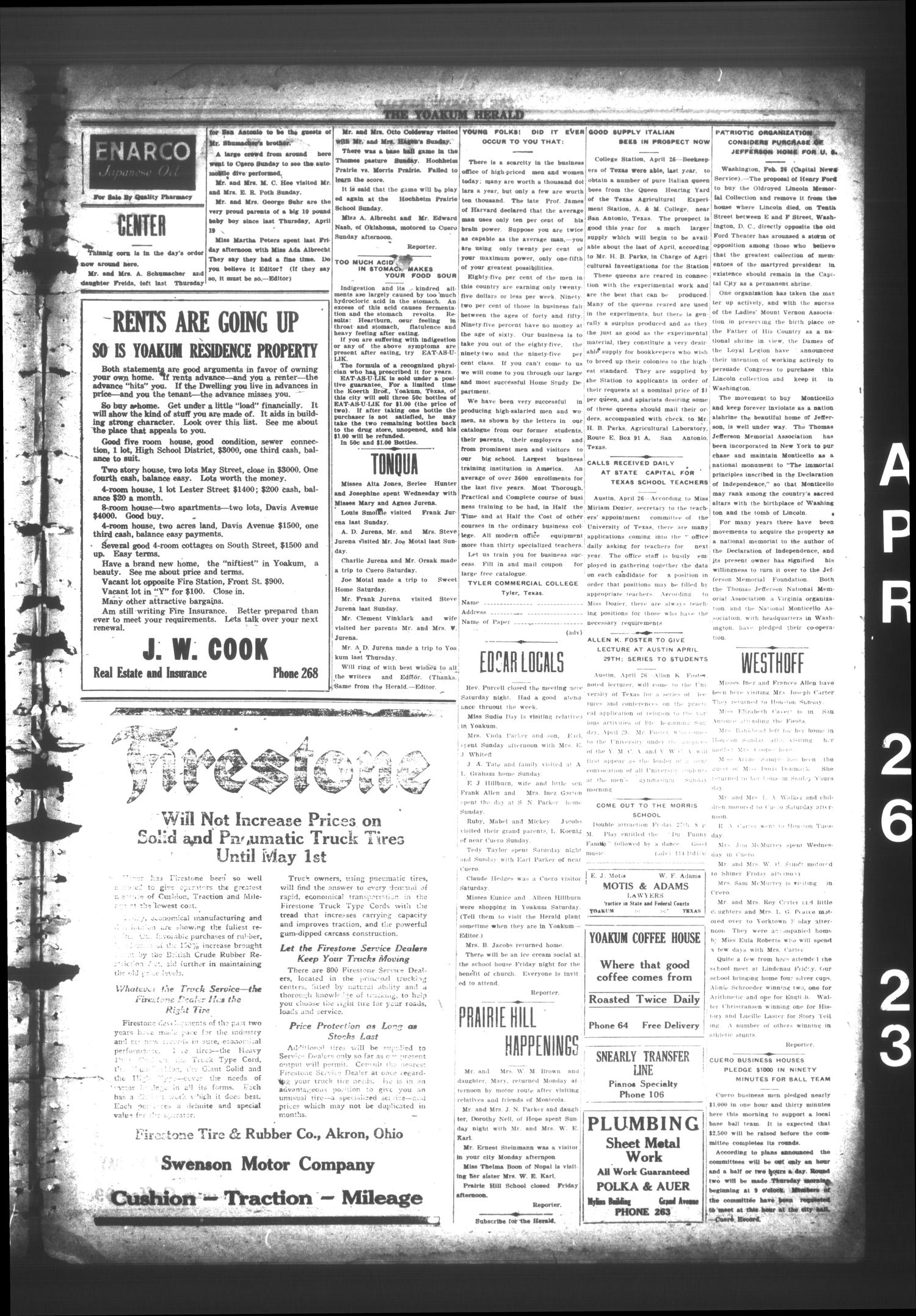 Yoakum Daily Herald (Yoakum, Tex.), Vol. 17, No. 114, Ed. 1 Thursday, April 26, 1923
                                                
                                                    [Sequence #]: 5 of 6
                                                