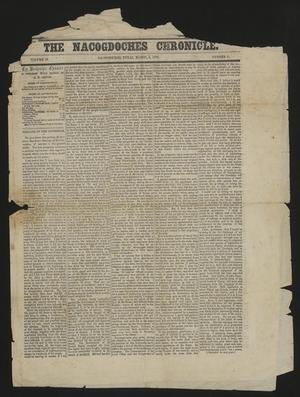 The Nacogdoches Chronicle. (Nacogdoches, Tex.), Vol. 10, No. 6, Ed. 1 Monday, March 5, 1866
