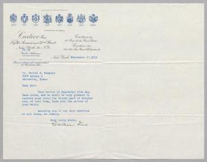 [Letter from Cartier, Incorporated to Daniel W. Kempner, September 17, 1951]