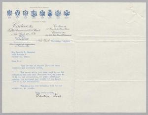 [Letter from Cartier, Incorporated to Daniel W. Kempner, September 10, 1951]