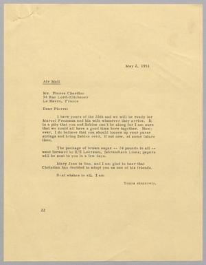 [Letter from Daniel W. Kempner to Pierre Chardine, May 2, 1951]