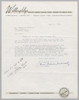 [Letter from Willoughby's to Daniel W. Kempner, July 10, 1951]