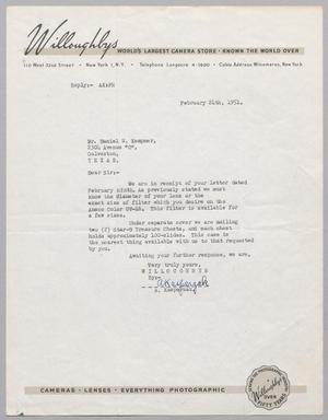 [Letter from Anthony Kasperzak to Daniel W. Kempner, February 24, 1951]