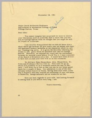[Letter from Daniel W. Kempner to Jacob McGavock Dickinson, December 18, 1951]