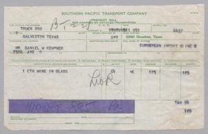 [Invoice for Items Transported for Daniel W. Kempner]