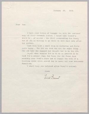 Primary view of object titled '[Letter from Erich Freund to Daniel W. Kempner, 1951, January 28]'.