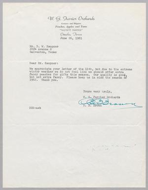[Letter from B. B. Brown to Daniel W. Kempner, June 26, 1951]