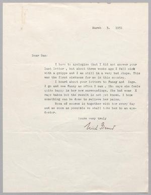 [Letter from Erich Freund to Daniel W. Kempner, March 3, 1951]