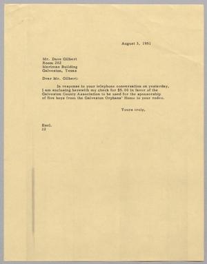 [Letter from Daniel W. Kempner to Dave Gilbert, August 3, 1951]