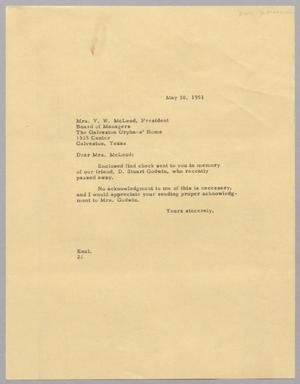 [Letter from Daniel W. Kempner to Mrs. McLeod, May 10, 1951]