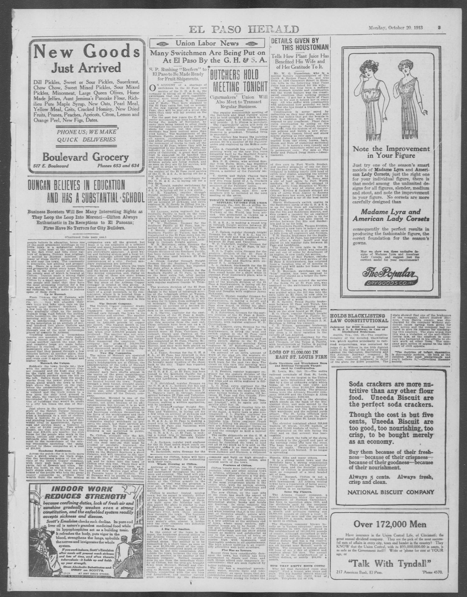 El Paso Herald (El Paso, Tex.), Ed. 1, Monday, October 20, 1913
                                                
                                                    [Sequence #]: 3 of 12
                                                