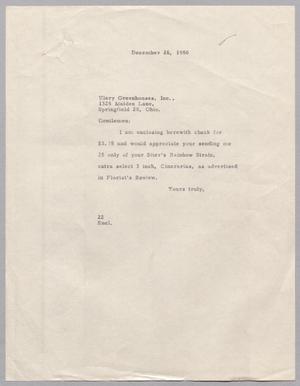 [Letter from Daniel W. Kempner to Ulery Greenhouses, Incorporated, December 26, 1950]