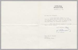[Letter from S. T. Hubbard to Jeane Bertig Kempner, November 8, 1951]
