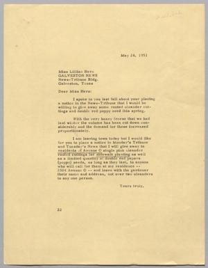 [Letter from Daniel W. Kempner to Lillian Herz, May 24, 1951]