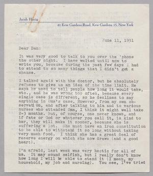 [Letter from Inge Honig to Daniel W, Kempner, June 11, 1951]