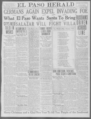 Primary view of object titled 'El Paso Herald (El Paso, Tex.), Ed. 1, Thursday, December 24, 1914'.