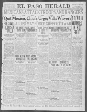 Primary view of object titled 'El Paso Herald (El Paso, Tex.), Ed. 1, Thursday, October 21, 1915'.