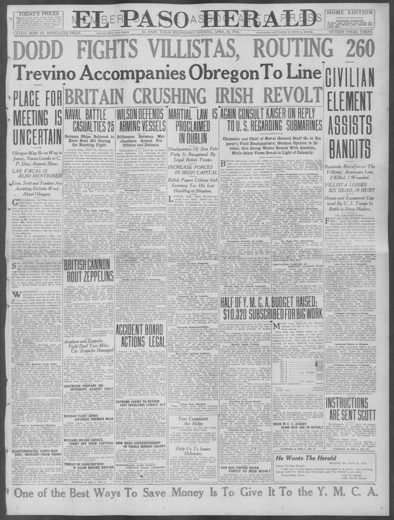 El Paso Herald (El Paso, Tex.), Ed. 1, Wednesday, April 26, 1916
                                                
                                                    [Sequence #]: 1 of 16
                                                