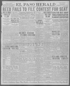Primary view of object titled 'El Paso Herald (El Paso, Tex.), Ed. 1, Thursday, June 24, 1920'.
